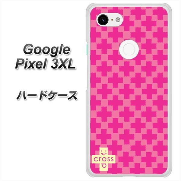 Google Pixel 3XL 高画質仕上げ 背面印刷 ハードケース【IB901  クロスドット_ピンク】