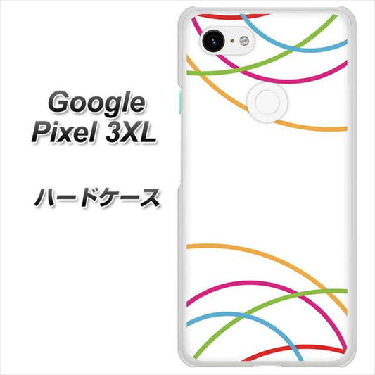 Google Pixel 3XL 高画質仕上げ 背面印刷 ハードケース【IB912  重なり合う曲線】