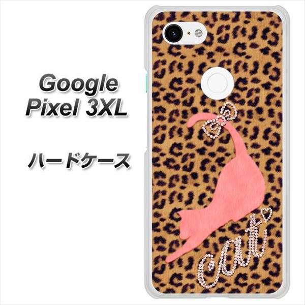 Google Pixel 3XL 高画質仕上げ 背面印刷 ハードケース【KG801  キャットレオパード（ブラウン）】