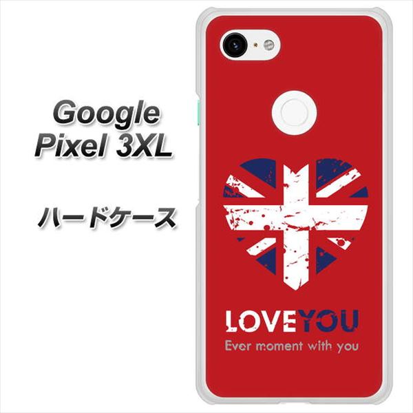 Google Pixel 3XL 高画質仕上げ 背面印刷 ハードケース【SC804 ユニオンジャック ハートビンテージレッド】