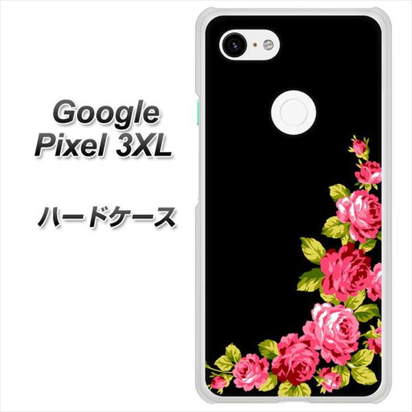 Google Pixel 3XL 高画質仕上げ 背面印刷 ハードケース【VA826 バラのフレーム(黒)】