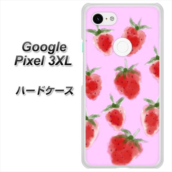 Google Pixel 3XL 高画質仕上げ 背面印刷 ハードケース【YJ180 イチゴ 水彩180】