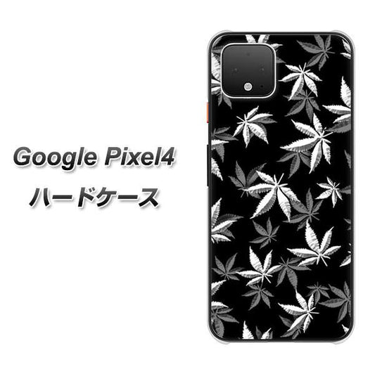 Google Pixel 4 高画質仕上げ 背面印刷 ハードケース【064 モノトーン大麻ブラック】