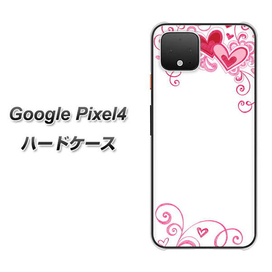 Google Pixel 4 高画質仕上げ 背面印刷 ハードケース【365 ハートフレーム】