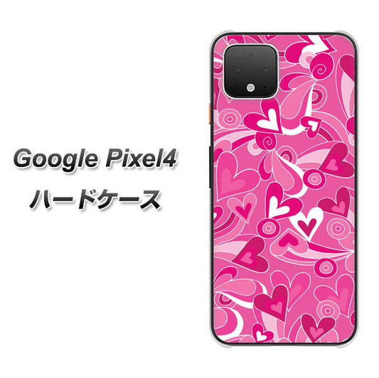 Google Pixel 4 高画質仕上げ 背面印刷 ハードケース【383 ピンクのハート】