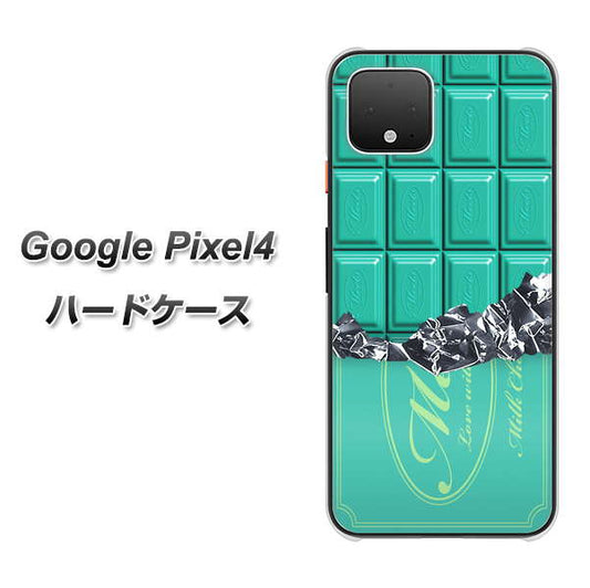 Google Pixel 4 高画質仕上げ 背面印刷 ハードケース【554 板チョコ－ミント】