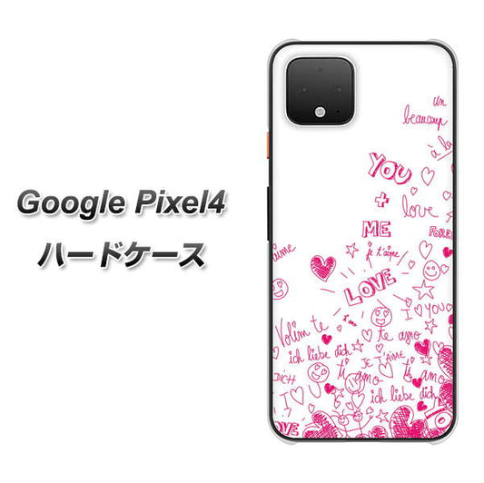 Google Pixel 4 高画質仕上げ 背面印刷 ハードケース【631 恋の落書き】