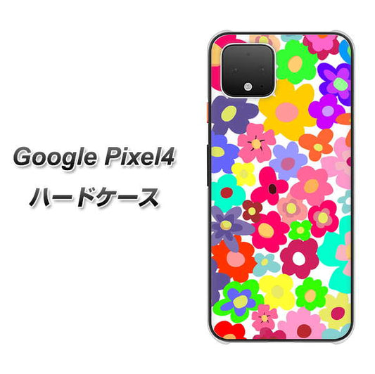 Google Pixel 4 高画質仕上げ 背面印刷 ハードケース【782 春のルーズフラワーWH】