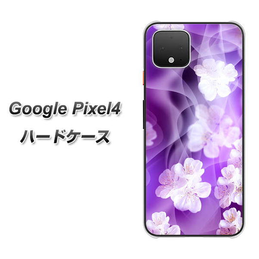 Google Pixel 4 高画質仕上げ 背面印刷 ハードケース【1211 桜とパープルの風】