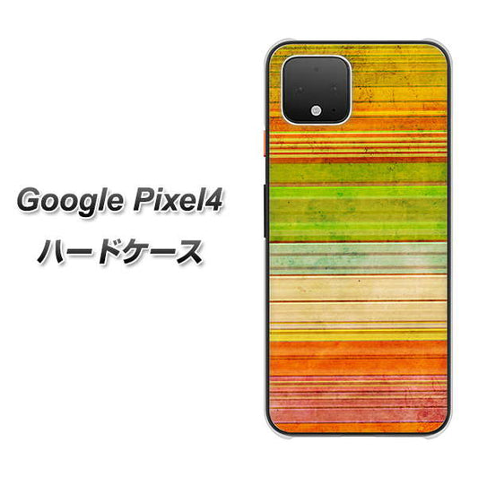 Google Pixel 4 高画質仕上げ 背面印刷 ハードケース【1324 ビンテージボーダー（色彩）】