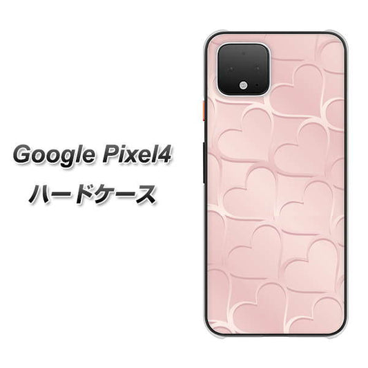 Google Pixel 4 高画質仕上げ 背面印刷 ハードケース【1340 かくれハート（ローズピンク）】