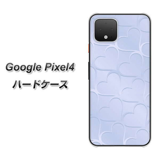 Google Pixel 4 高画質仕上げ 背面印刷 ハードケース【1341 かくれハート（ライトブルー）】