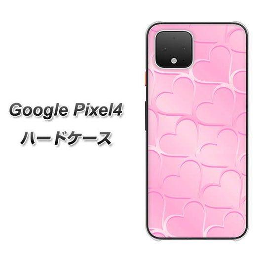Google Pixel 4 高画質仕上げ 背面印刷 ハードケース【1342 かくれハート（ピンク）】