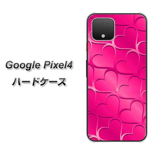 Google Pixel 4 高画質仕上げ 背面印刷 ハードケース【1347 かくれハート（ショッキングピンク）】
