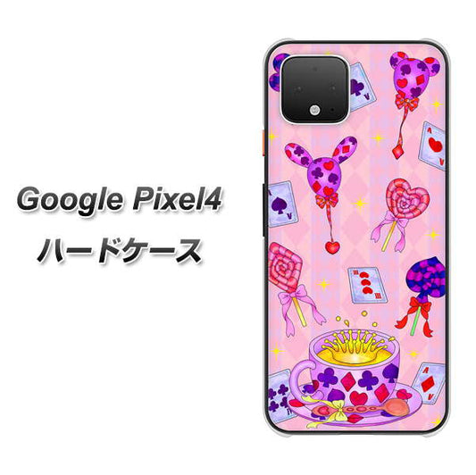 Google Pixel 4 高画質仕上げ 背面印刷 ハードケース【AG817 トランプティー（ピンク）】