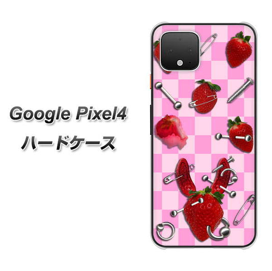 Google Pixel 4 高画質仕上げ 背面印刷 ハードケース【AG832 苺パンク（ピンク）】