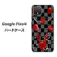 Google Pixel 4 高画質仕上げ 背面印刷 ハードケース【AG833 苺パンク（黒）】