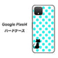Google Pixel 4 高画質仕上げ 背面印刷 ハードケース【EK809 ネコとシンプル ライトブルー】