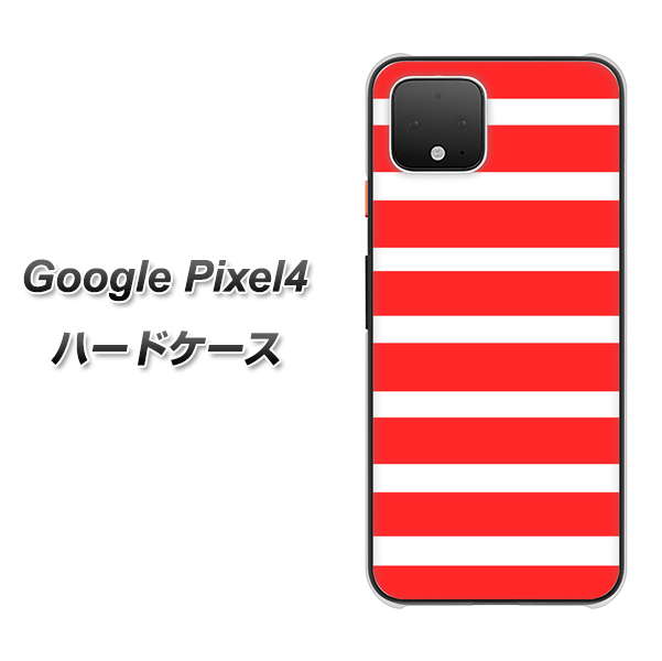 Google Pixel 4 高画質仕上げ 背面印刷 ハードケース【EK881 ボーダーレッド】