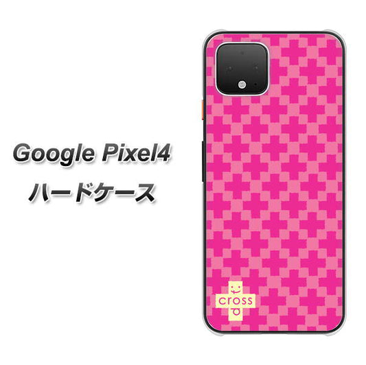Google Pixel 4 高画質仕上げ 背面印刷 ハードケース【IB901  クロスドット_ピンク】