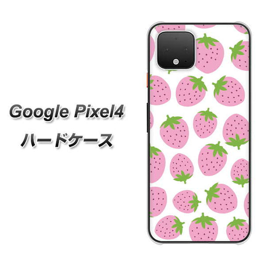 Google Pixel 4 高画質仕上げ 背面印刷 ハードケース【SC809 小さいイチゴ模様 ピンク】