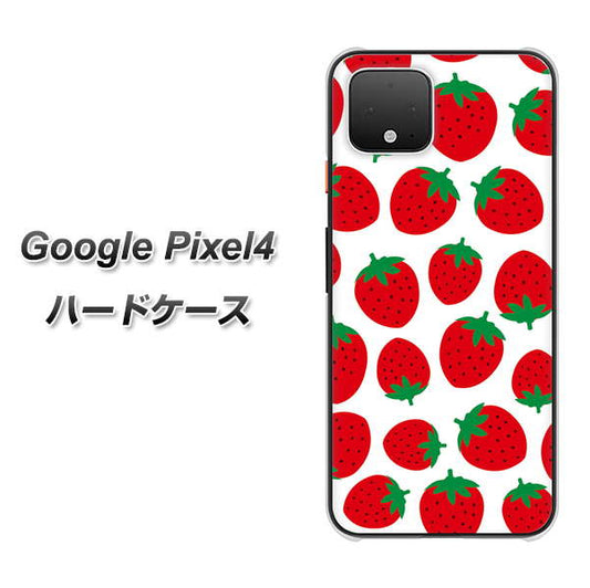 Google Pixel 4 高画質仕上げ 背面印刷 ハードケース【SC811 小さいイチゴ模様 レッド】