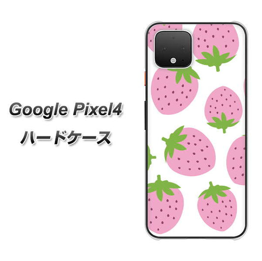 Google Pixel 4 高画質仕上げ 背面印刷 ハードケース【SC816 大きいイチゴ模様 ピンク】