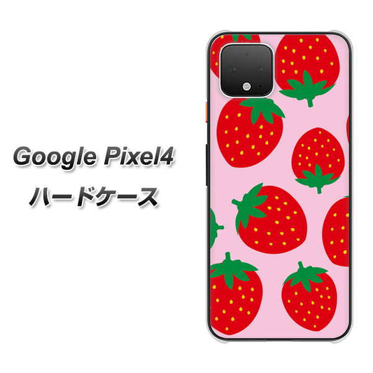 Google Pixel 4 高画質仕上げ 背面印刷 ハードケース【SC820 大きいイチゴ模様レッドとピンク】