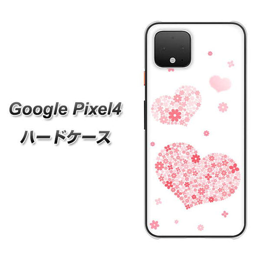 Google Pixel 4 高画質仕上げ 背面印刷 ハードケース【SC824 ピンクのハート】
