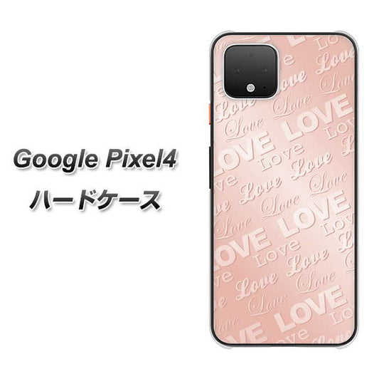 Google Pixel 4 高画質仕上げ 背面印刷 ハードケース【SC841 エンボス風LOVEリンク（ローズピンク）】