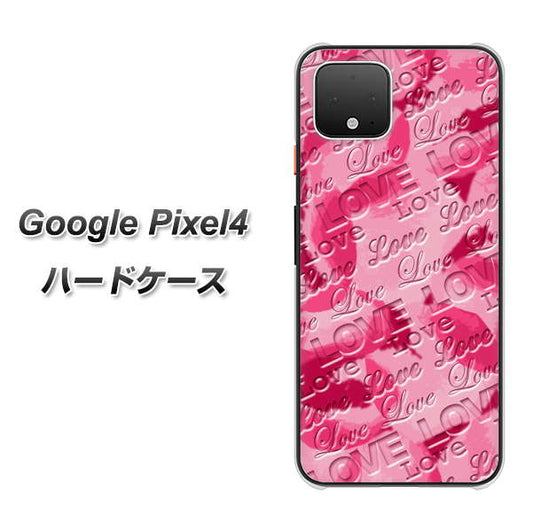 Google Pixel 4 高画質仕上げ 背面印刷 ハードケース【SC845 フラワーヴェルニLOVE濃いピンク（ローズアンディアン）】