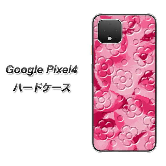 Google Pixel 4 高画質仕上げ 背面印刷 ハードケース【SC847 フラワーヴェルニ花濃いピンク（ローズアンディアン）】