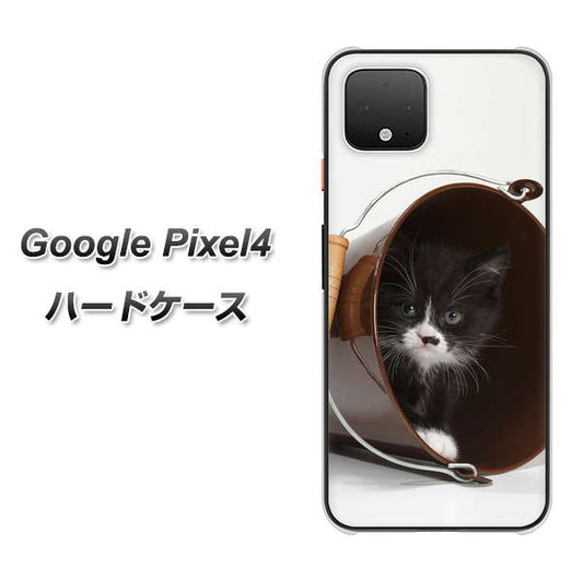Google Pixel 4 高画質仕上げ 背面印刷 ハードケース【VA800 ネコとバケツ】
