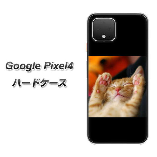 Google Pixel 4 高画質仕上げ 背面印刷 ハードケース【VA804 爆睡するネコ】