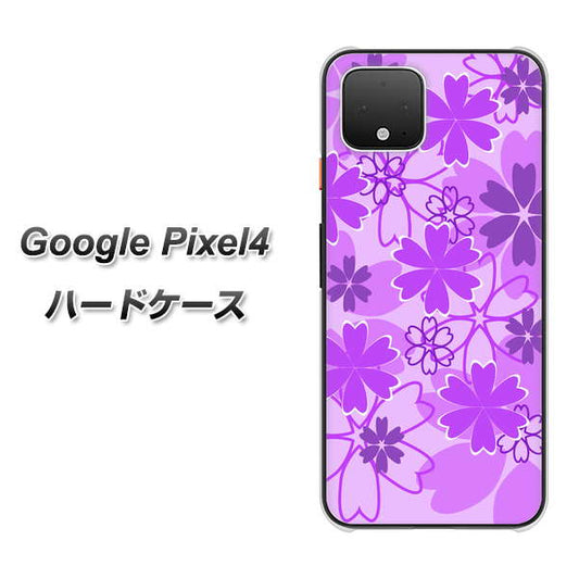 Google Pixel 4 高画質仕上げ 背面印刷 ハードケース【VA960 重なり合う花　パープル】