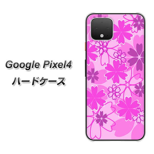 Google Pixel 4 高画質仕上げ 背面印刷 ハードケース【VA961 重なり合う花　ピンク】