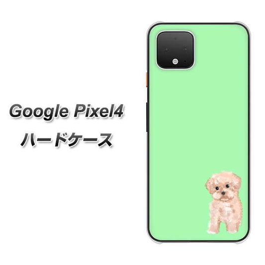 Google Pixel 4 高画質仕上げ 背面印刷 ハードケース【YJ063 トイプードルアプリコット（グリーン）】