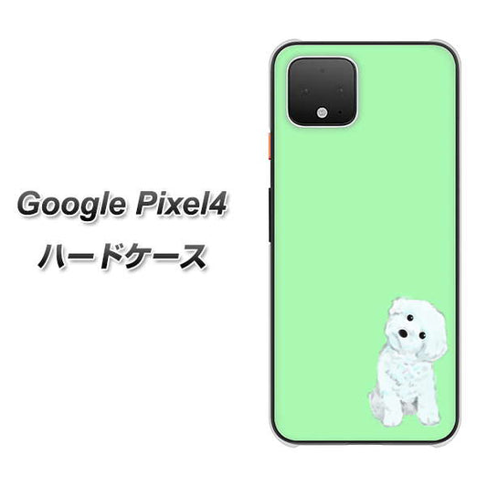 Google Pixel 4 高画質仕上げ 背面印刷 ハードケース【YJ071 トイプードルホワイト（グリーン）】