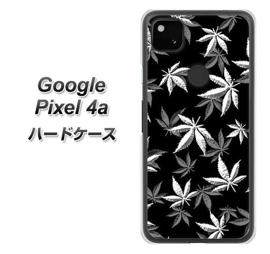 Google Pixel 4a 高画質仕上げ 背面印刷 ハードケース【064 モノトーン大麻ブラック】