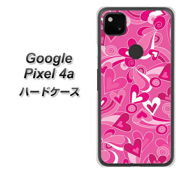 Google Pixel 4a 高画質仕上げ 背面印刷 ハードケース【383 ピンクのハート】