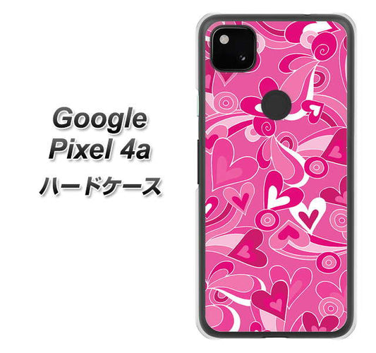 Google Pixel 4a 高画質仕上げ 背面印刷 ハードケース【383 ピンクのハート】