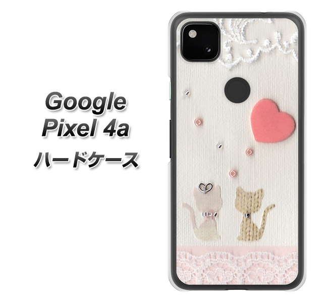Google Pixel 4a 高画質仕上げ 背面印刷 ハードケース【1104 クラフト写真ネコ（ハートM）】