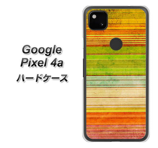 Google Pixel 4a 高画質仕上げ 背面印刷 ハードケース【1324 ビンテージボーダー（色彩）】