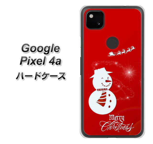 Google Pixel 4a 高画質仕上げ 背面印刷 ハードケース【XA802 ウインク雪だるま】