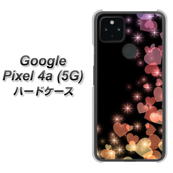Google Pixel 4a (5G) 高画質仕上げ 背面印刷 ハードケース【020 夜のきらめきハート】