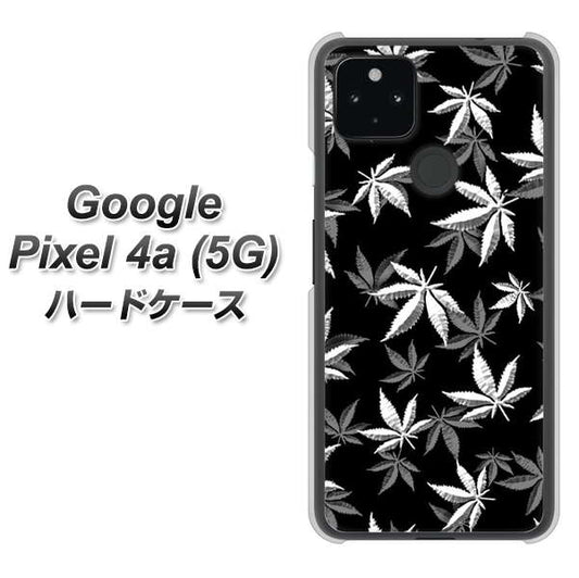 Google Pixel 4a (5G) 高画質仕上げ 背面印刷 ハードケース【064 モノトーン大麻ブラック】