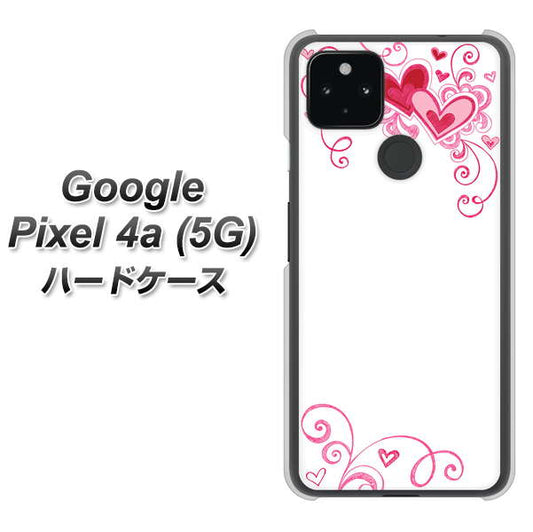 Google Pixel 4a (5G) 高画質仕上げ 背面印刷 ハードケース【365 ハートフレーム】
