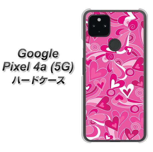 Google Pixel 4a (5G) 高画質仕上げ 背面印刷 ハードケース【383 ピンクのハート】