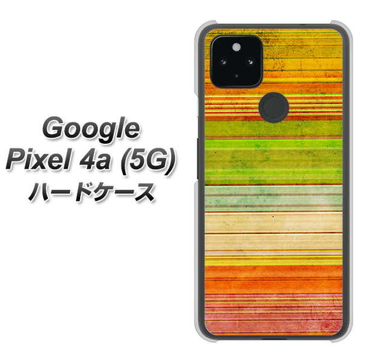 Google Pixel 4a (5G) 高画質仕上げ 背面印刷 ハードケース【1324 ビンテージボーダー（色彩）】