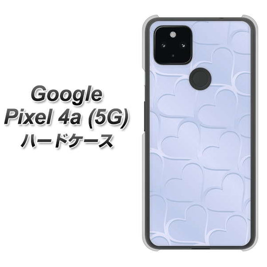 Google Pixel 4a (5G) 高画質仕上げ 背面印刷 ハードケース【1341 かくれハート（ライトブルー）】